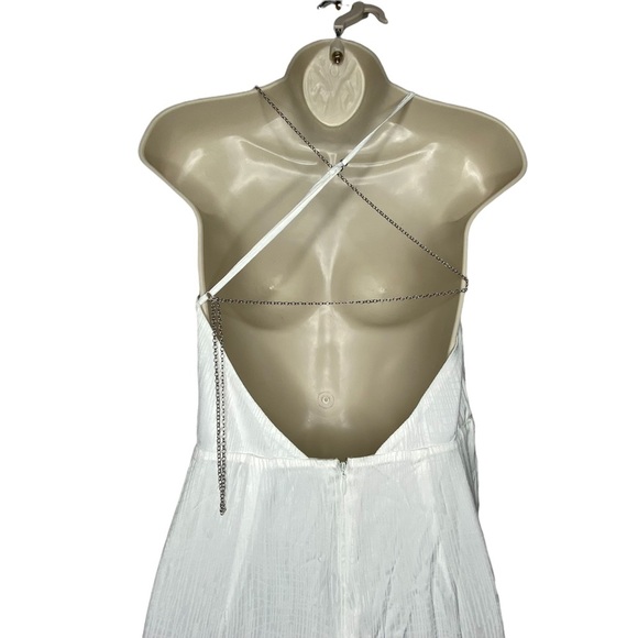 NEW Michael Costello x REVOLVE Tessa Satin Chain Midi Dress Ivory Women's Size S - Picture 8 of 10